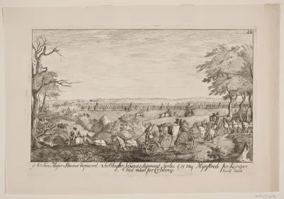 Frederik V mønstrer regimenterne uden for Kolding