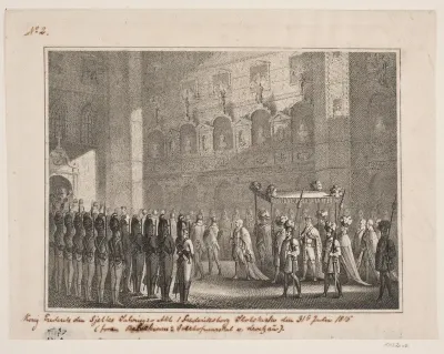 Frederik VI går i procession til kirken