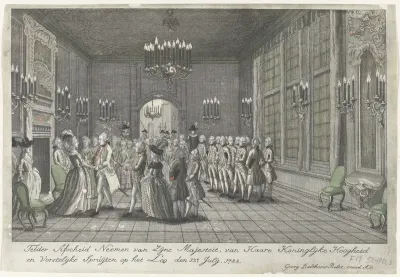 Frederik Willem II neemt afscheid van de prinses en haar kinderen, 1788