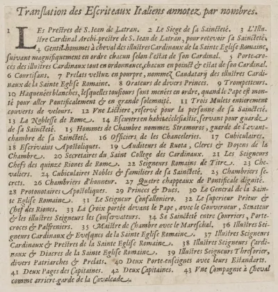French captions to 'La Calvacatura con le sue Cerimonie'