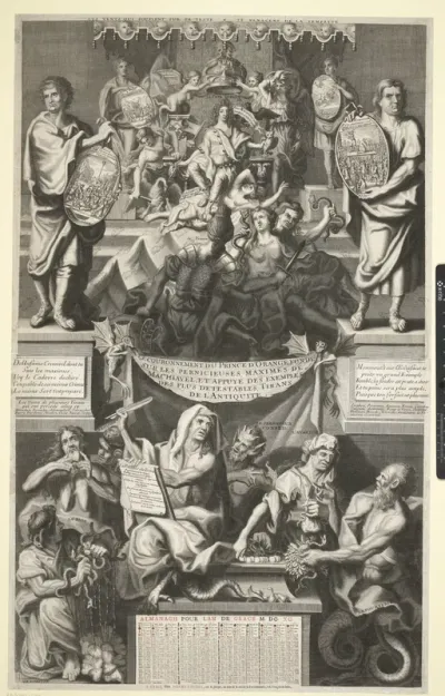French satirical print of the coronation of William III