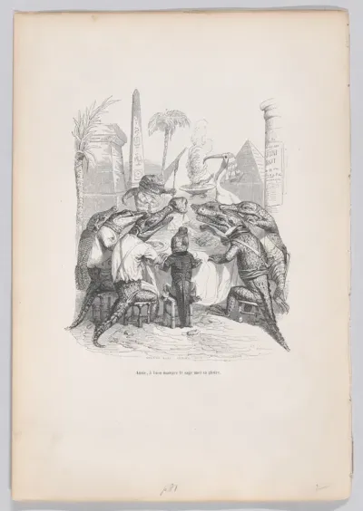 Friends, the wise one places his glory in eating well, from "Scenes from the Private and Public Life of Animals"