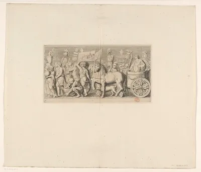 Fries met triomftocht van Quintus Fabius Maximus op schouw in Burgemeesterskamer van het Stadhuis op de Dam (vijfde deel)