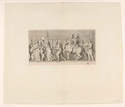 Fries met triomftocht van Quintus Fabius Maximus op schouw in Burgemeesterskamer van het Stadhuis op de Dam (zesde deel)