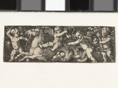 Fries met vier putti en een zeepaard