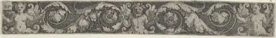 Frieze with a Horned Male Figure at Center with Two Tendrils Held at Either End by Winged Female Figures