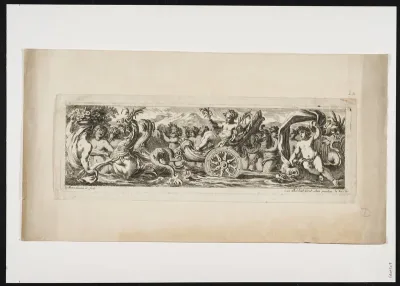 Frieze with a procession of putti in the sea
