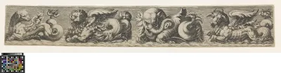 Frieze with a sea-dog, a sea-lion, a sea-elephant and a sea-bull
