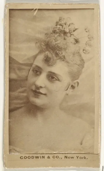 From the Actors and Actresses series (N171) for Old Judge, Gypsy Queen, and Temple Bar Cigarettes