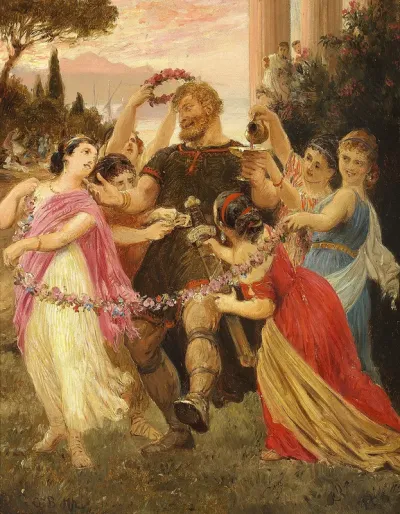 From the ballet Valkyrien. Bjørn is dancing with female elves.