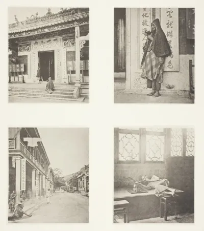 Front of Kwan-Yin Temple, Hong-Kong; A Mendicant Priest; A Street in Hong-Kong; Opium-Smoking in a Restaurant