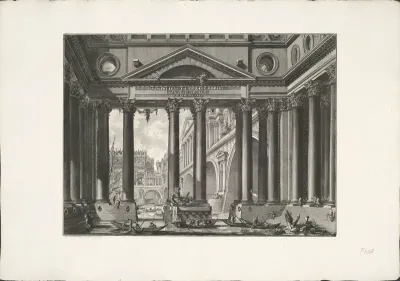 Frontispice met monumentale Romeinse haven