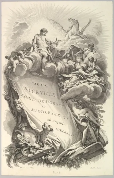 Frontispice pour le "Tombeau de Charles Sackville, comte de Dorset" (Frontispiece for the "Tomb of Charles Sackville, Earl of Dorset", from Tombeaux des Princes, des Grands Capitaines et autres Hommes illustres (Tombs of Princes, Great Captains, and 