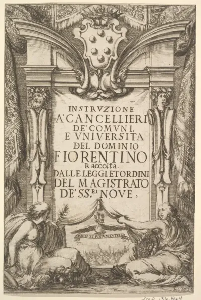 Frontispiece for "Instructions for Chancellors" (Instruzione a' Cancellieri)