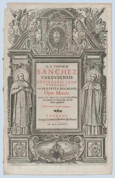 Frontispiece for 'Opus morale in praecepta Decalogi'