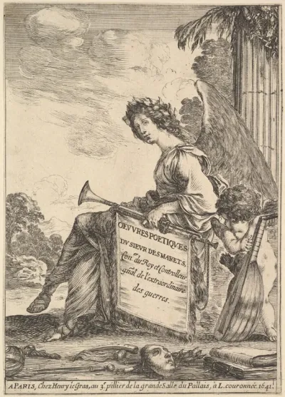 Frontispiece for "Poems by Desmarets" (Oeuvres poétiques de Desmarets)
