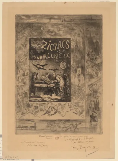 Frontispiece for "Zigzags d'un Curieux, d'Octave Uzanne"