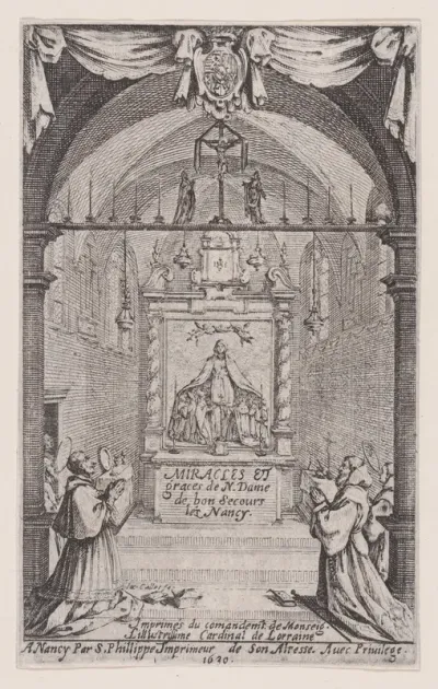 Frontispiece, from "Des Miracles et Graces de Notre-Dame de Bon-Secours-Les-Nancy" (Miracles and Graces of Notre-Dame-de-Bon-Secours, Nancy)