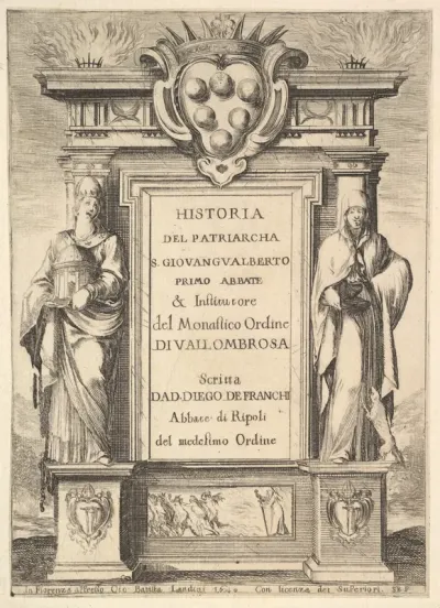 Frontispiece, from "Frontispiece and four scenes from the life of Saint John Gualbert" (Frontispice et quatre vignettes pour une vie de Saint Jean Gualbert)