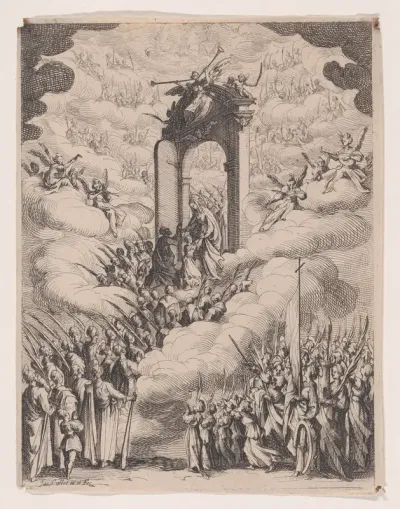 Frontispiece, from "Les Images De Tous Les Saincts et Saintes de L'Année" (Images of All of the Saints and Religious Events of the Year)