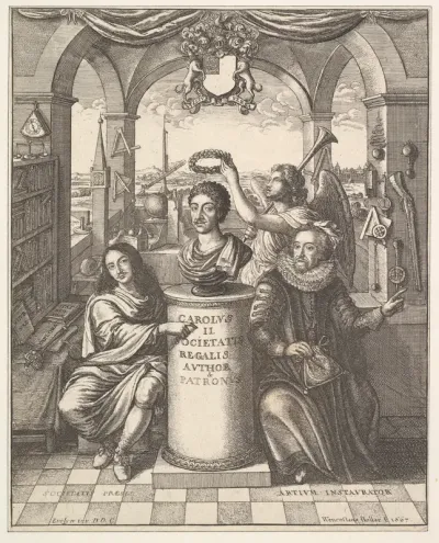 Frontispiece from Thomas Sprat's "The History of the Royal Society of London"