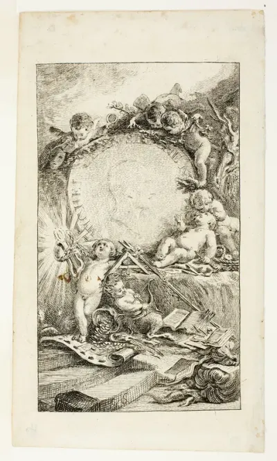 Frontispiece, plate one from Recueil de Poésies de Sedaine