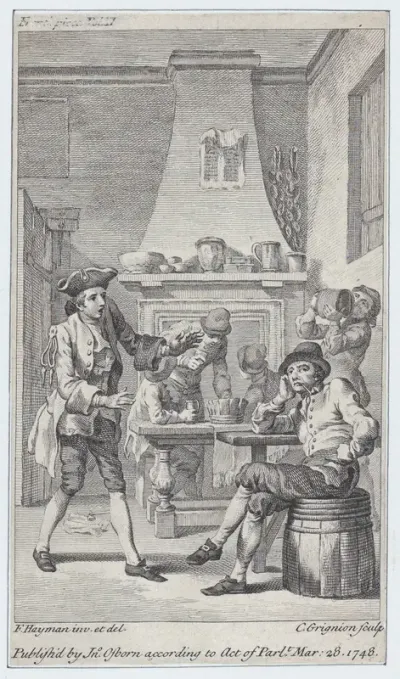 Frontispiece to Tobias Smollett's "Roderick Random"
