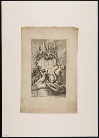 Frontispiece with cartouche and two putti
