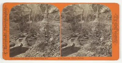 Frowning Cliff, distant view, Watkins Glen, N.Y., No. 17 from the series "On the Line of the ERIE, Railway"