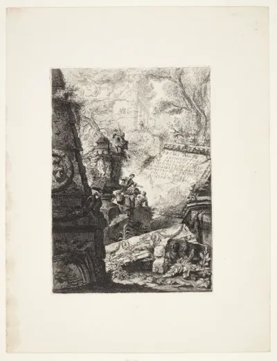 Første del af Arkitektur og Perspektiver, tegnet og raderet af Gio. Batt'a Piranesi, venetiansk arkitekt, kaldet Salcindio Tiseio blandt arkadianerne