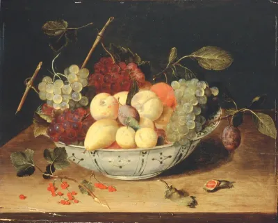 Fruit in a Wanli porcelain bowl