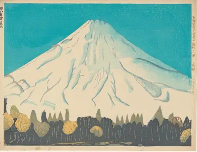 Fuji in vroege verse sneeuw