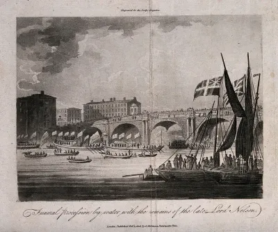 Funeral procession by water of Lord Nelson in 1806