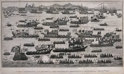 Funeral procession of Horatio, Lord Nelson, from Greenwich to Whitehall in 1806