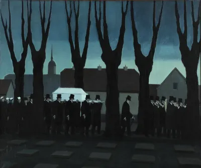 Funeral with brass band, Christiansfeld.