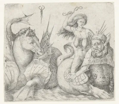 Furie op rug van triton