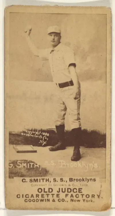 G. Smith, Shortstop, Brooklyn Bridegrooms, from the Old Judge series (N172) for Old Judge Cigarettes