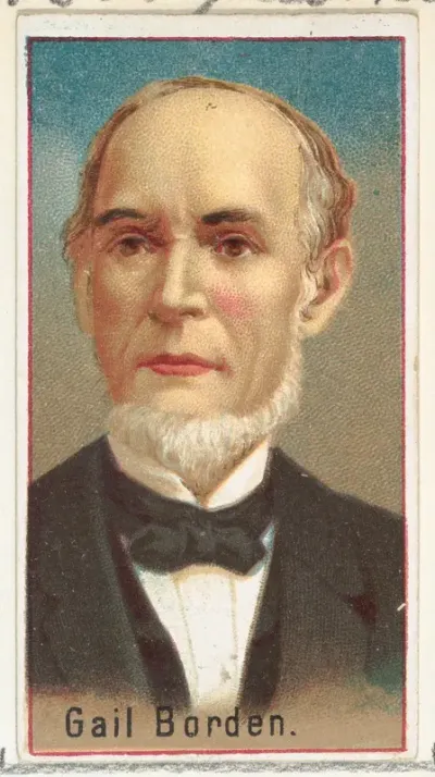 Gail Borden, printer's sample for the World's Inventors souvenir album (A25) for Allen & Ginter Cigarettes
