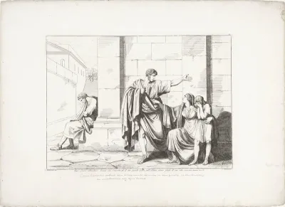 Gaius Gracchus neemt afscheid van Licinia Minor en zoon