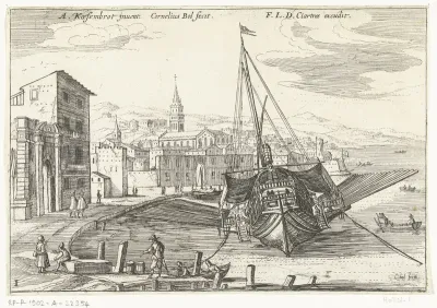 Galei in een Italiaanse haven