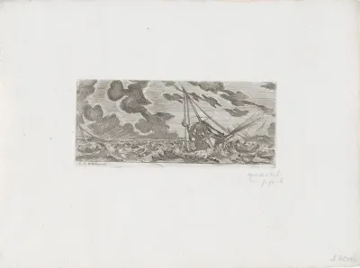 Galeien tijdens een storm op zee