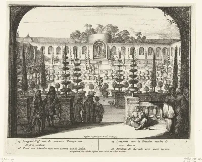 Galerij en vijver in het park van Enghien