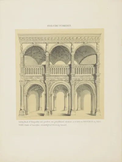 Galerij met gewelven in de kerk van Oosterend