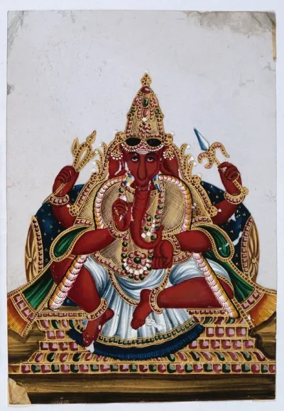 Ganesha, the elephant headed god with four arms