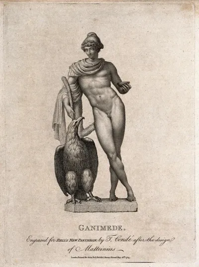 Ganymede. Stipple engraving by J. Condé, 1789, after T. Matteini
