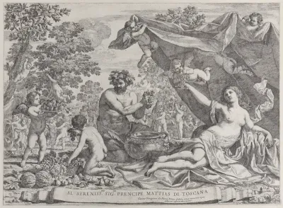 Garden of Venus with Bacchus Squeezing Grapes