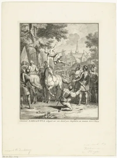 Gargantua op zijn paard voltigerend