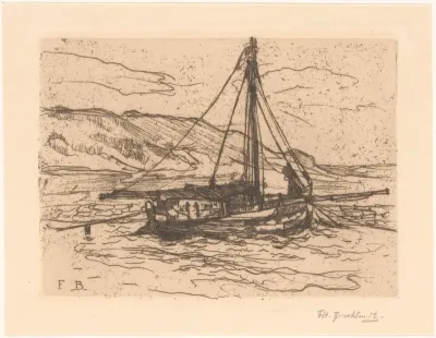 Garnalenschuit op zee