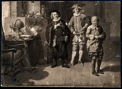 Garrick, Burton and Palmer in a production of Ben Jonson's 'The alchemist'