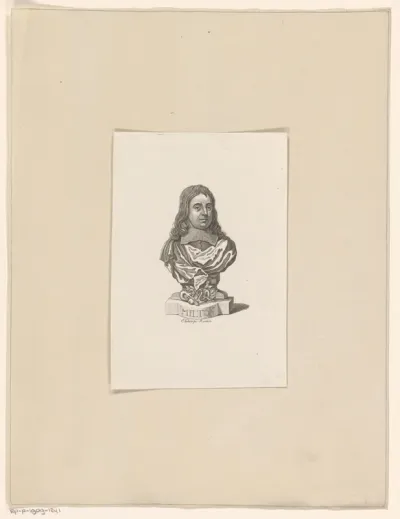Gebeeldhouwde buste van John Milton